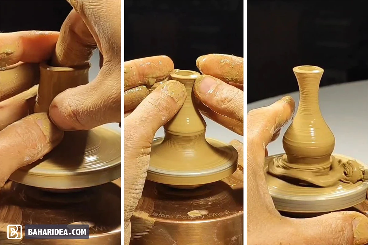 آموزش ساخت ظروف سفالی در کلاس سفالگری + سفالگری مینیاتوری